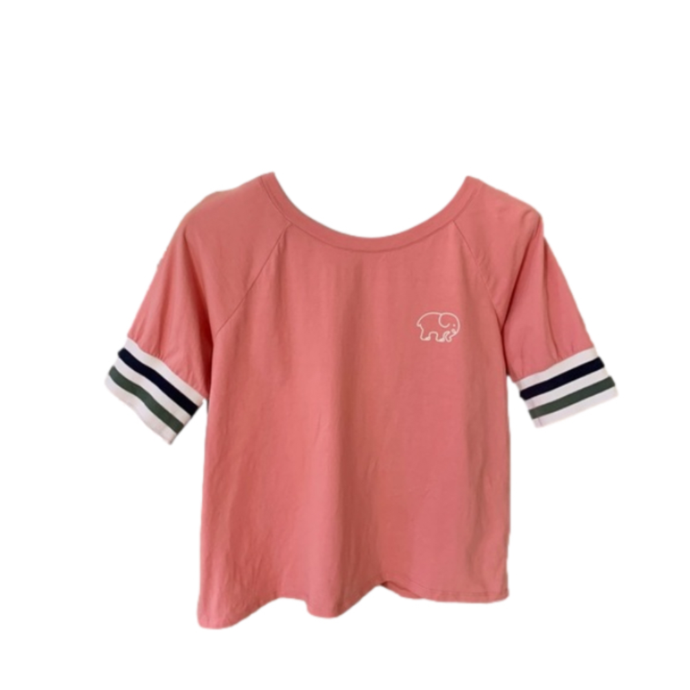 Ivory Ella Short Striped Sleeve Shirt - Picture 1 of 3